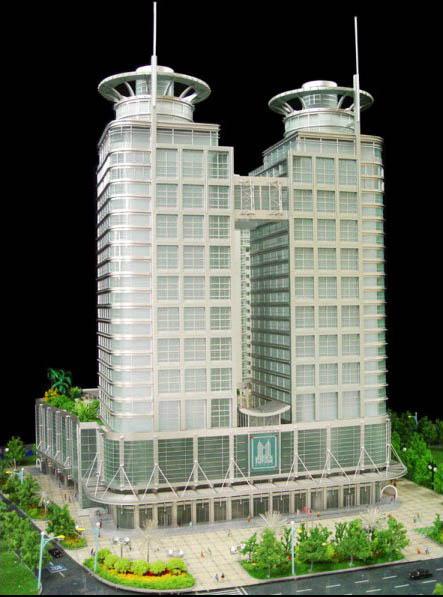 照明装置が付いている商業建物のミニチュア建築モデル