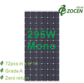 反反射コーティングが付いている 295W 緩和されたガラスのモノクリスタル太陽電池パネル
